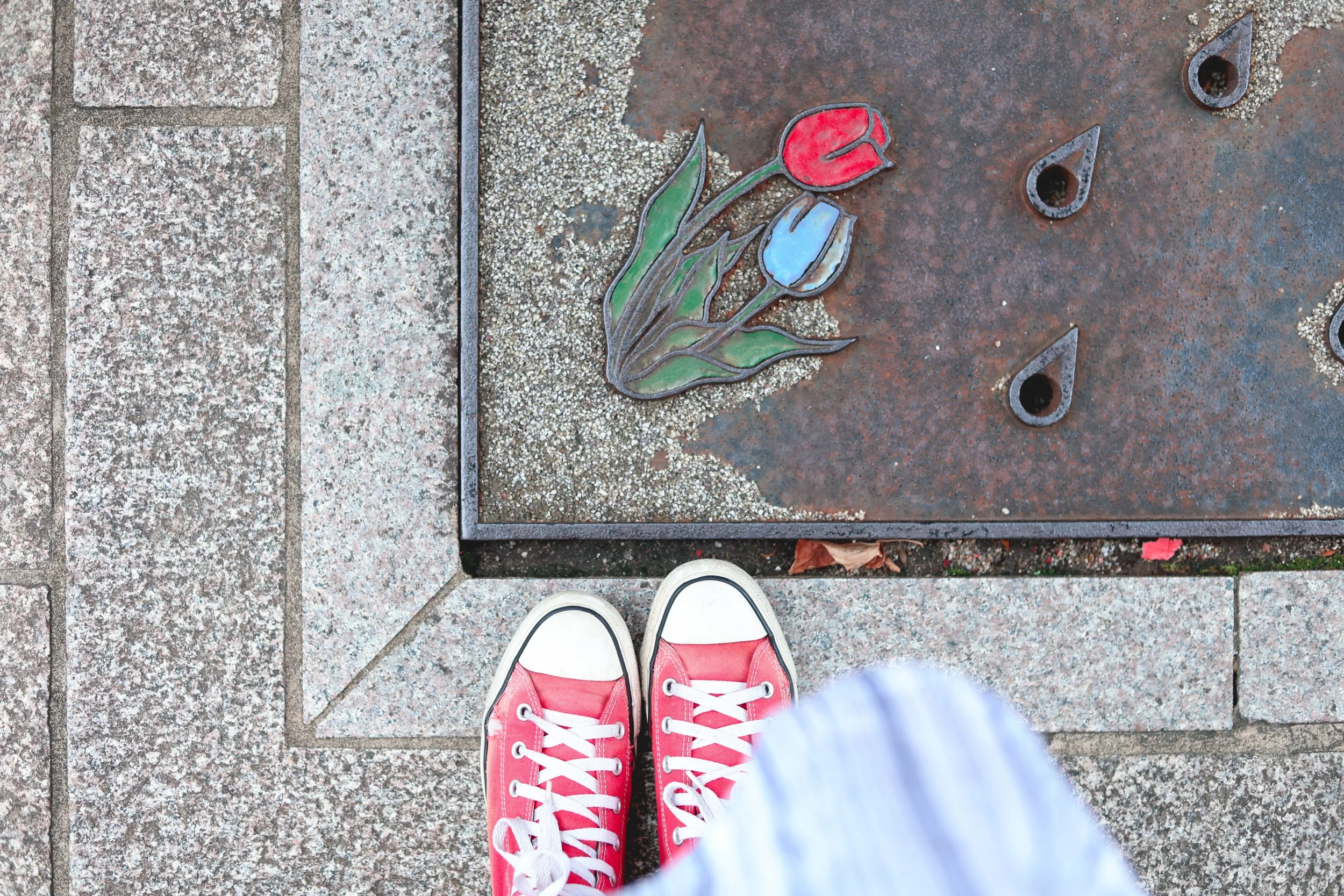 Nagasaki pavement art tulips