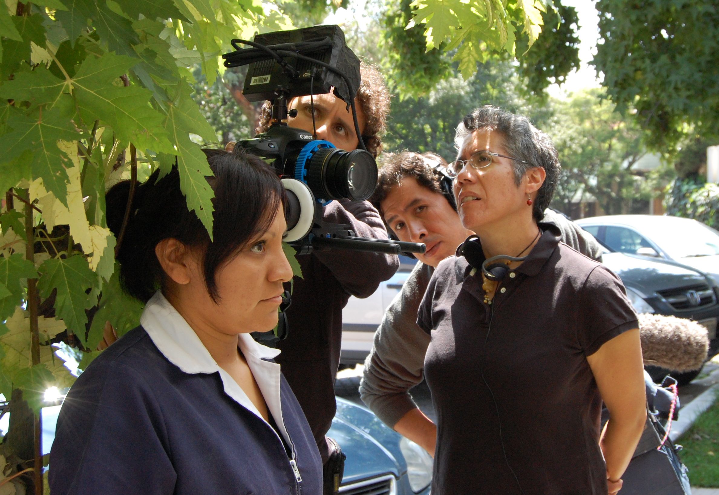 Cristina on set of Despertar in Mexico City.