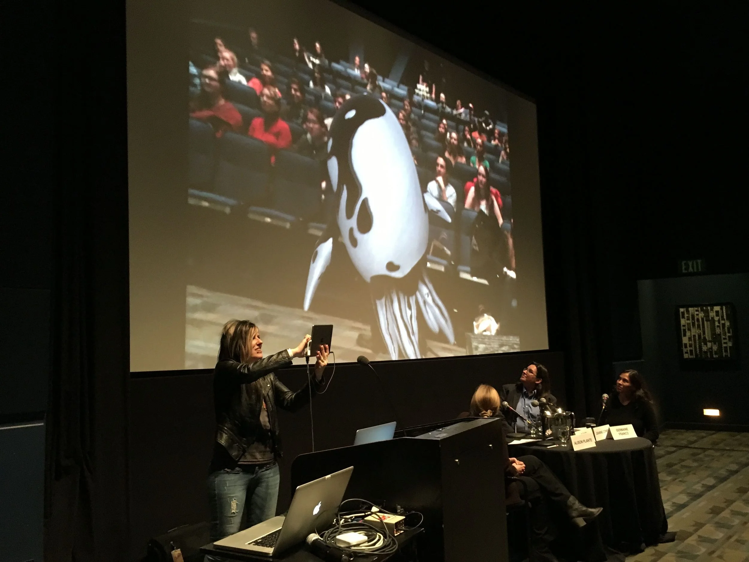 Game and sound designer Chanel Summers shows a new app.