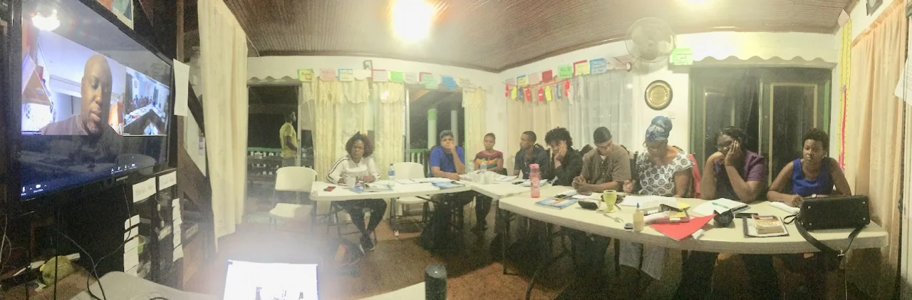 Samuel Legendart (YWAM Guadeloupe) via video conferencing teaching about “The Cross”during our MDTS Level 1 class
