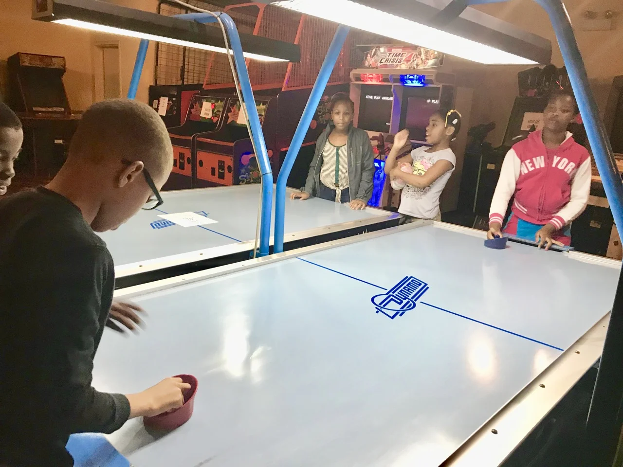 The kids from our Kids Club Enjoy a Time out at an Arcade