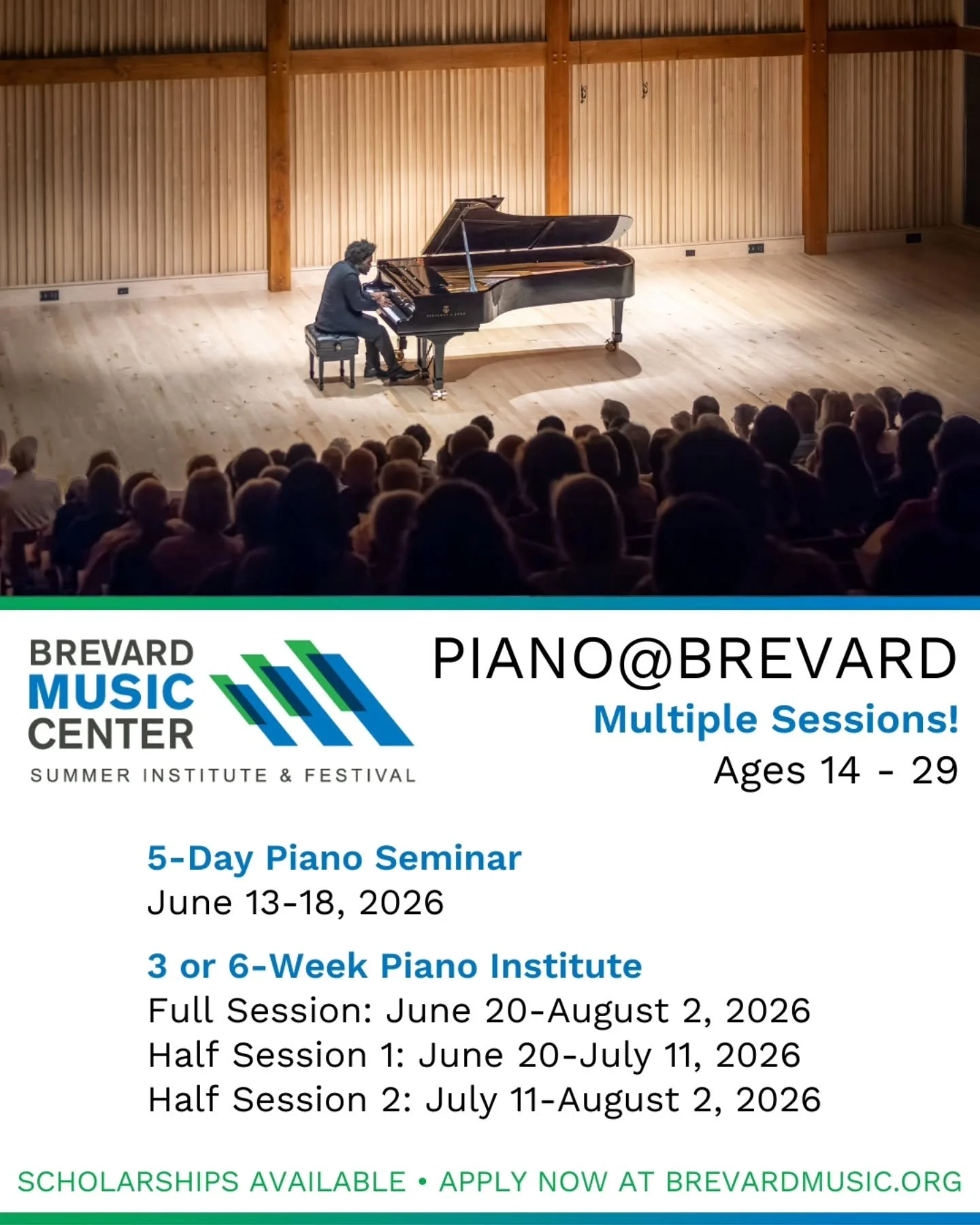 PIANO STUDENTS: would you like to work with me this summer? There are several opportunities! 

First up: @brevardmusic 

I will be teaching in the second session, July 11-August 2. Amazing colleagues, Stephen Hough residency, gorgeous campus, and man