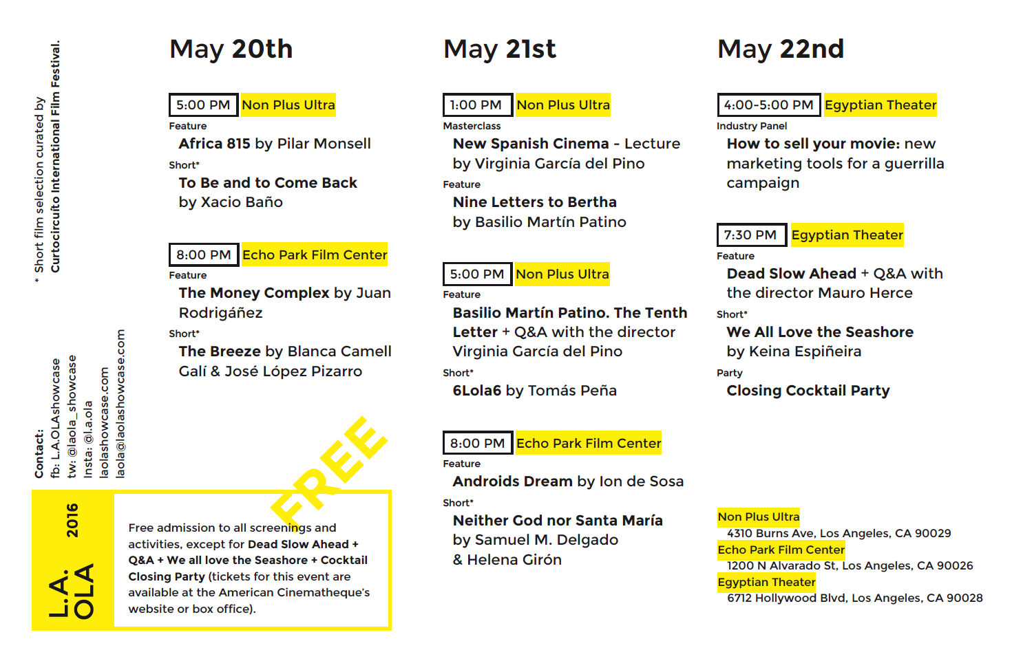 2016 Full Programming