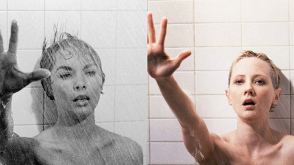 Left: Janet Leigh in Psycho (1960) Right: Anne Heche in Psycho (1998)