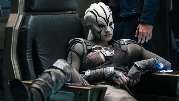 Sofia Boutella is a solid addition as Jaylah, trading in her sword legs from Kingsman: The Secret Service for an albino Darth Maul face.
