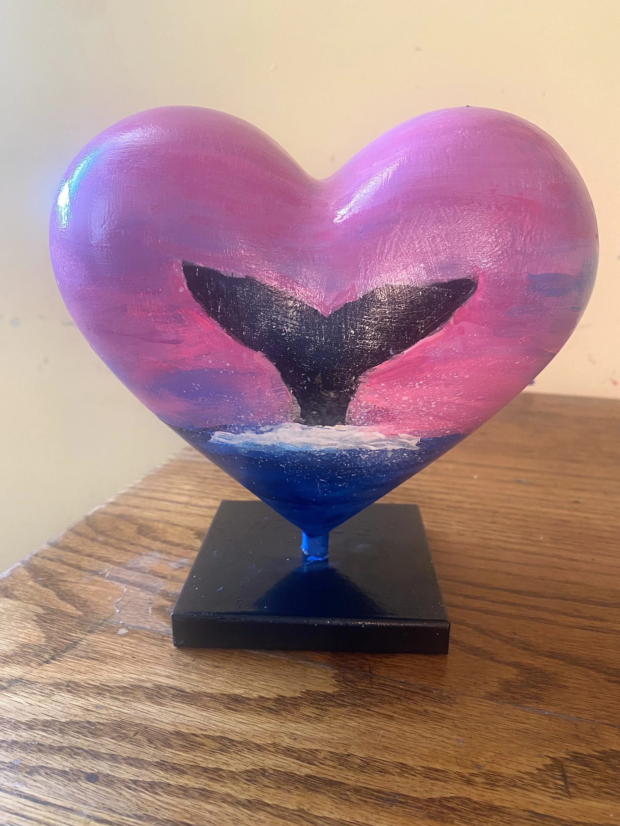 Completed "Whale Song", mini heart for  San Francisco General Hospital Foundation
