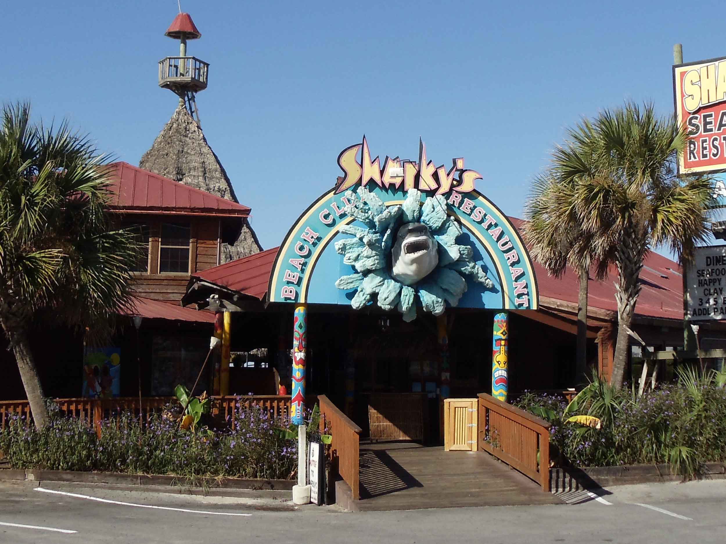 Sharky's Beachfront Restaurant Entrance