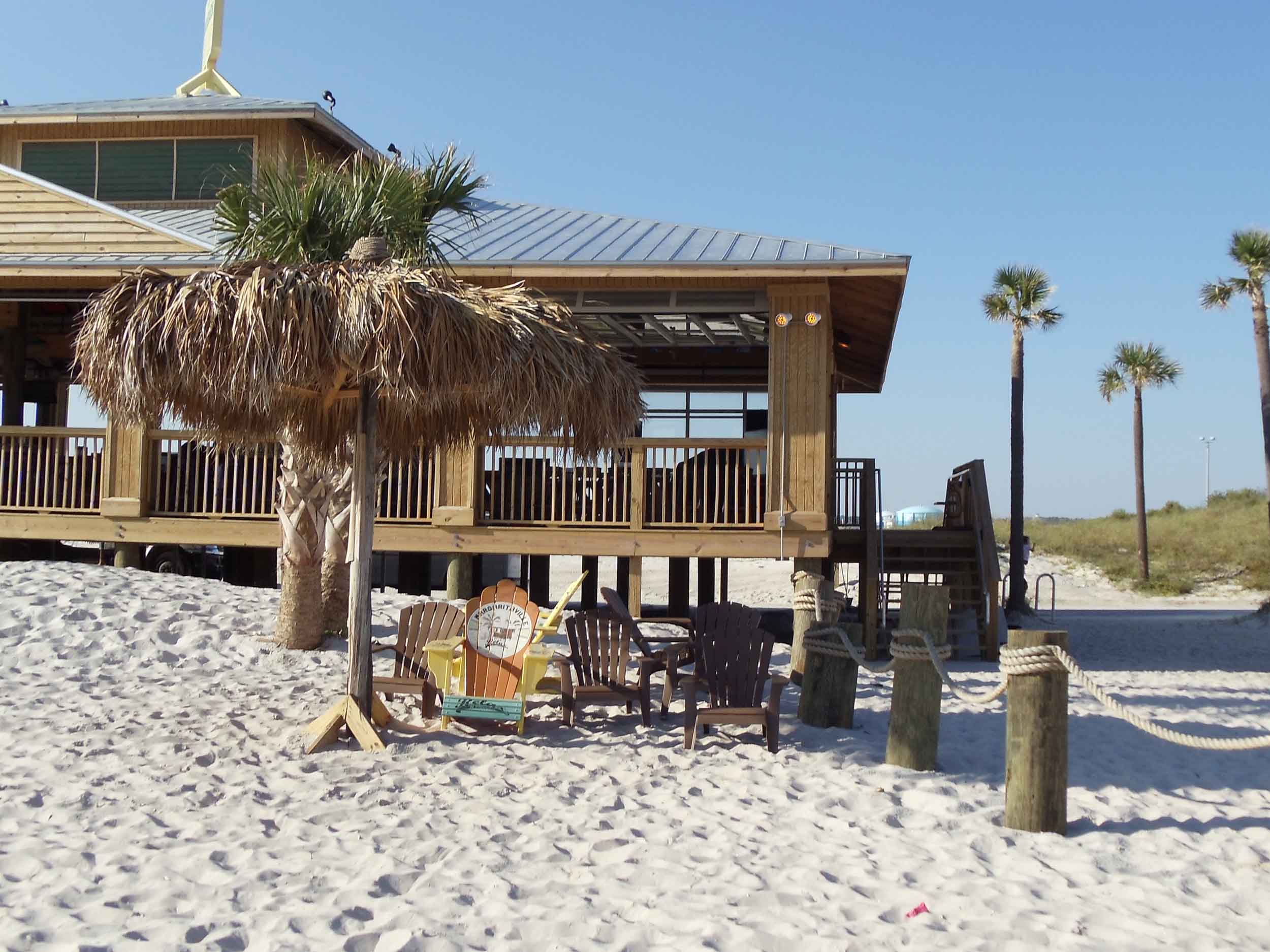 LandShark Landing Beach Bar Chairs in the Sand