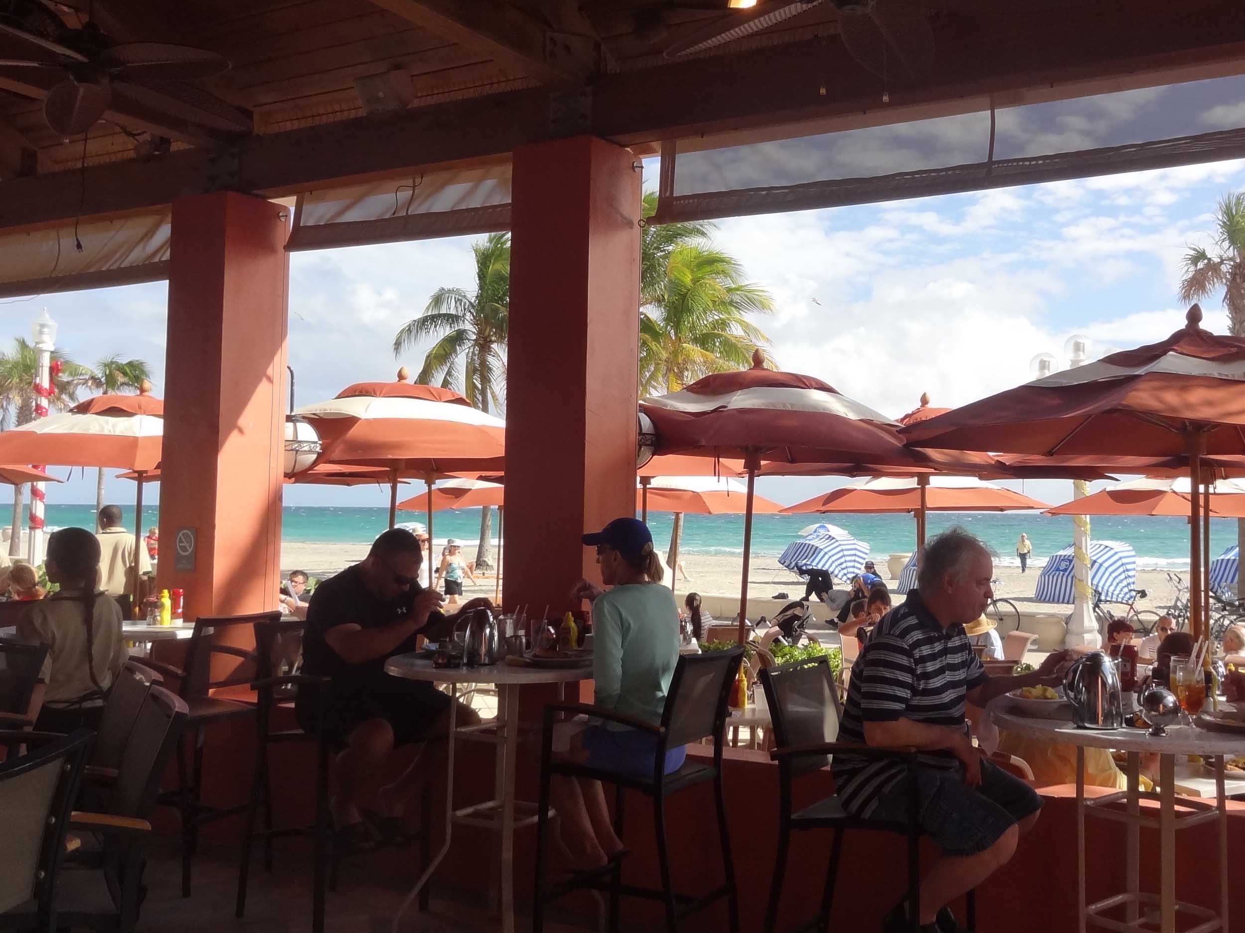 Latitudes Tiki Bar Indoor Dining Area and Beach View