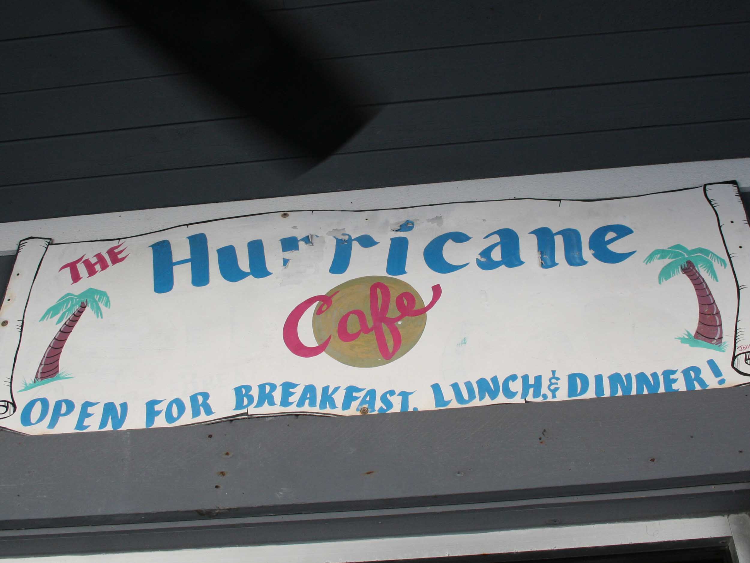 Hurricane Seafood Restaurant Sign