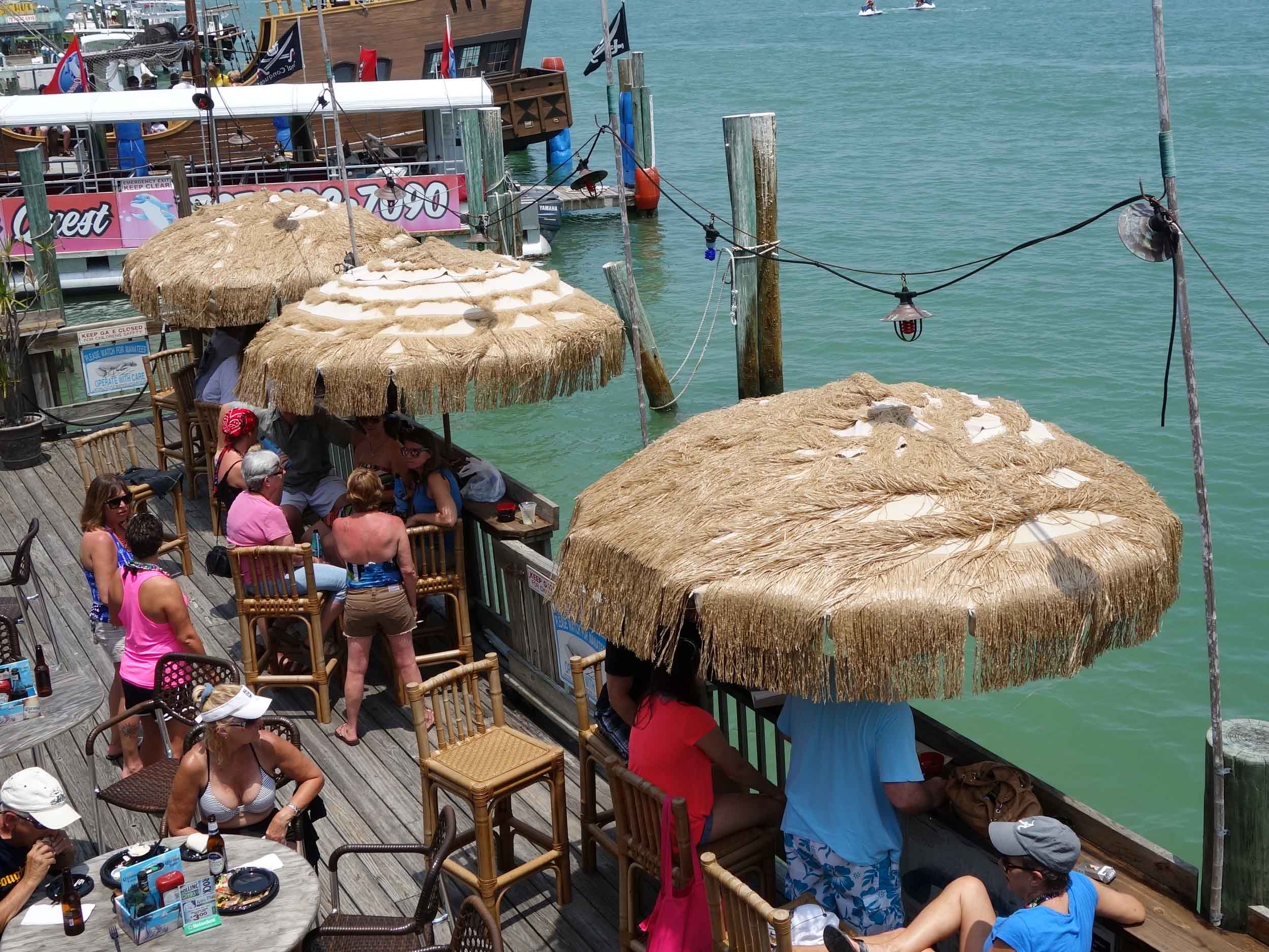 The Hut Bar and Grill Tables with Water View