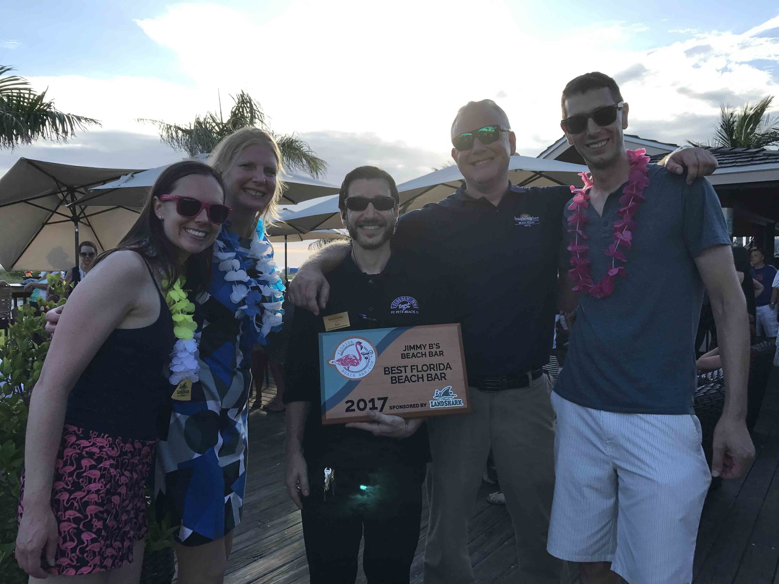 celebrating the 2017 Best florida beach bar award