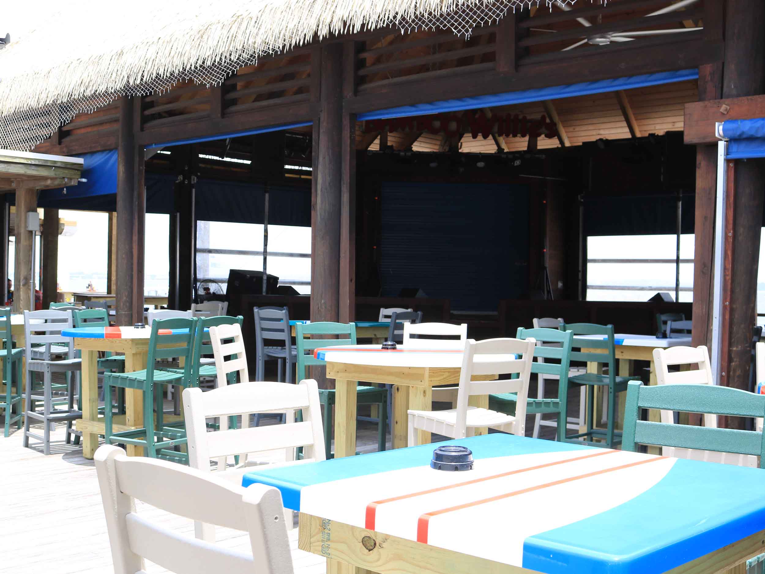 Bamboo Willies Beachside Bar Outside Tables