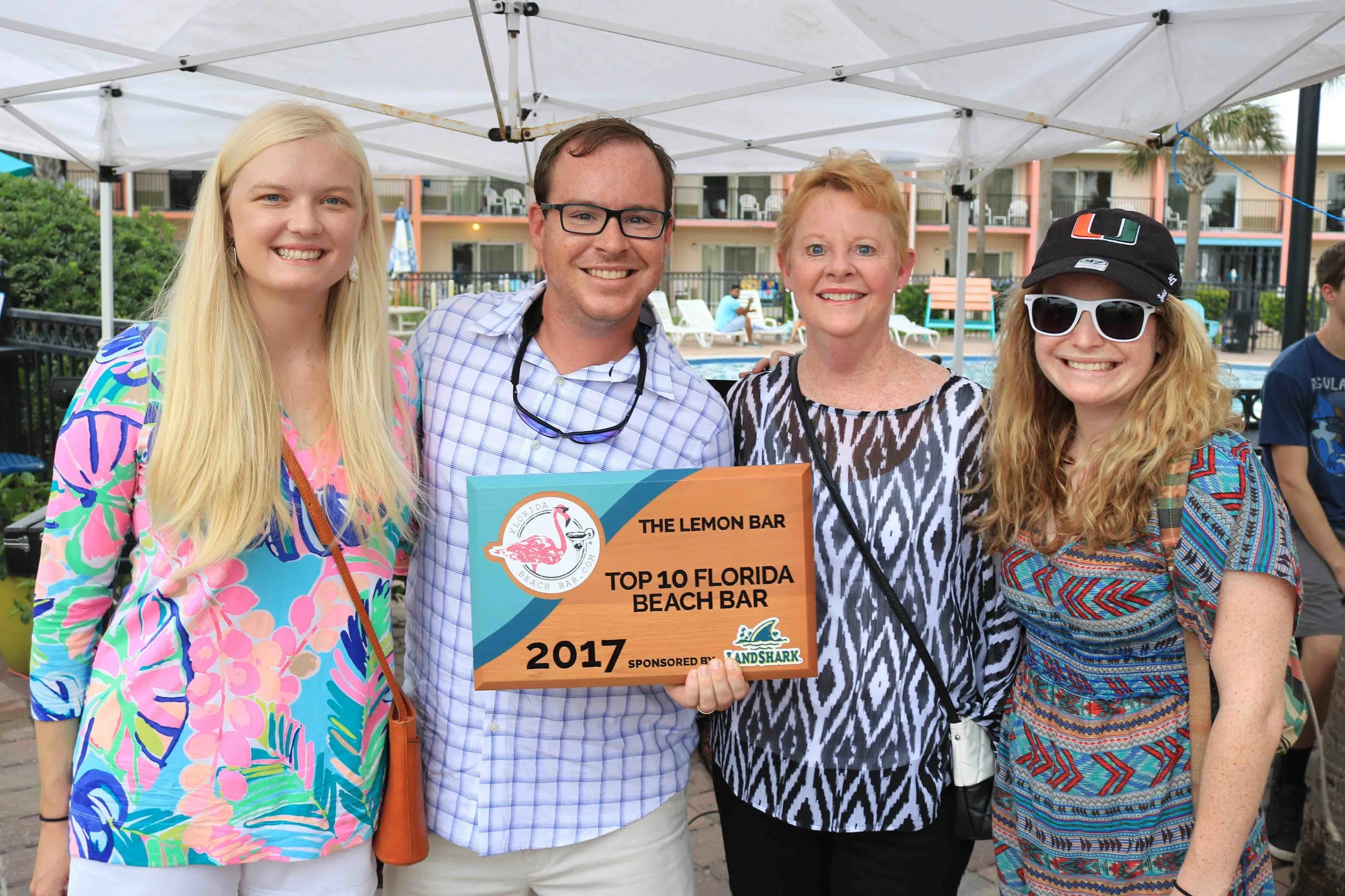The Leadership team at the Lemon Bar Accepts the 2017 Top 10 Florida Beach Bar award