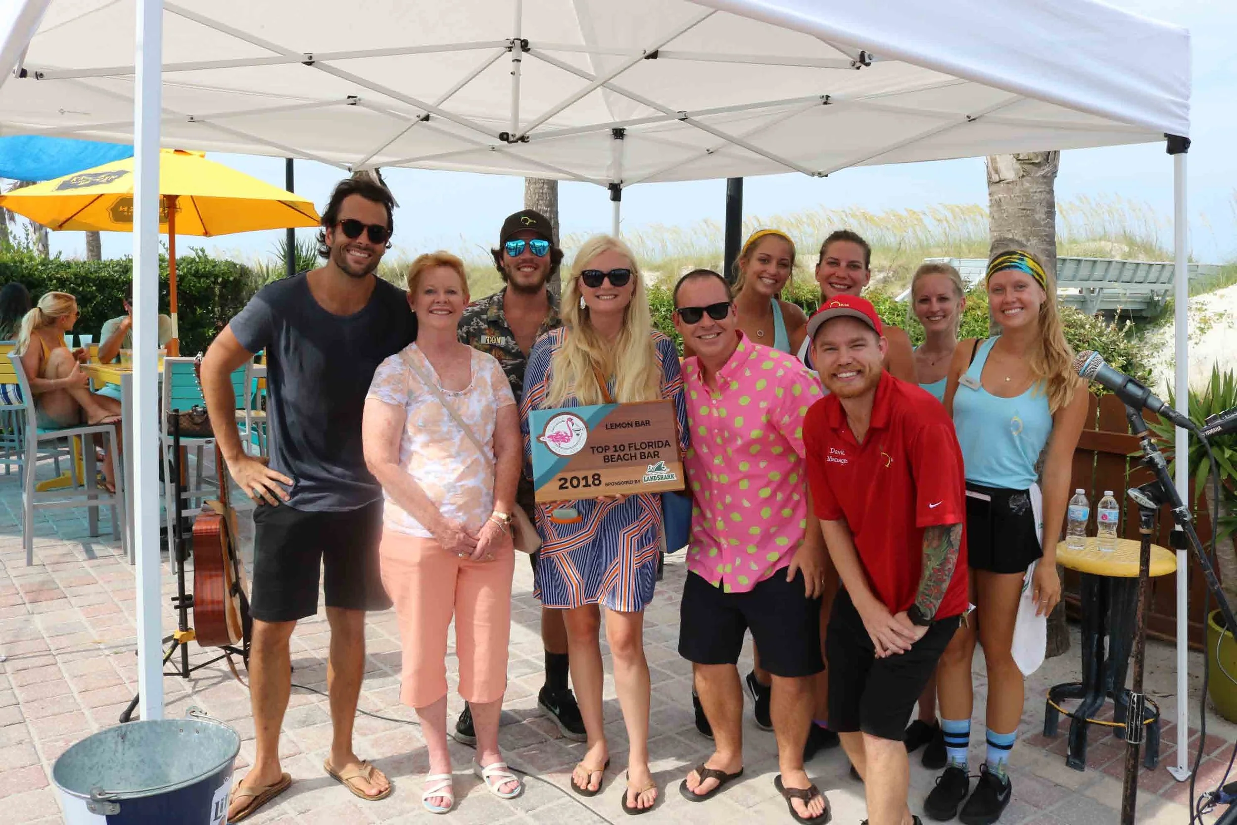 Lemon Bar accepts a 2018 Top 10 Florida Beach Bar Award Sponsored by LandShark Lager