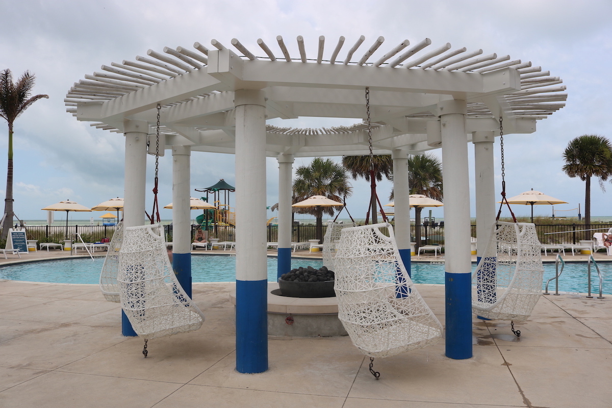 Hanging Chairs by Pool