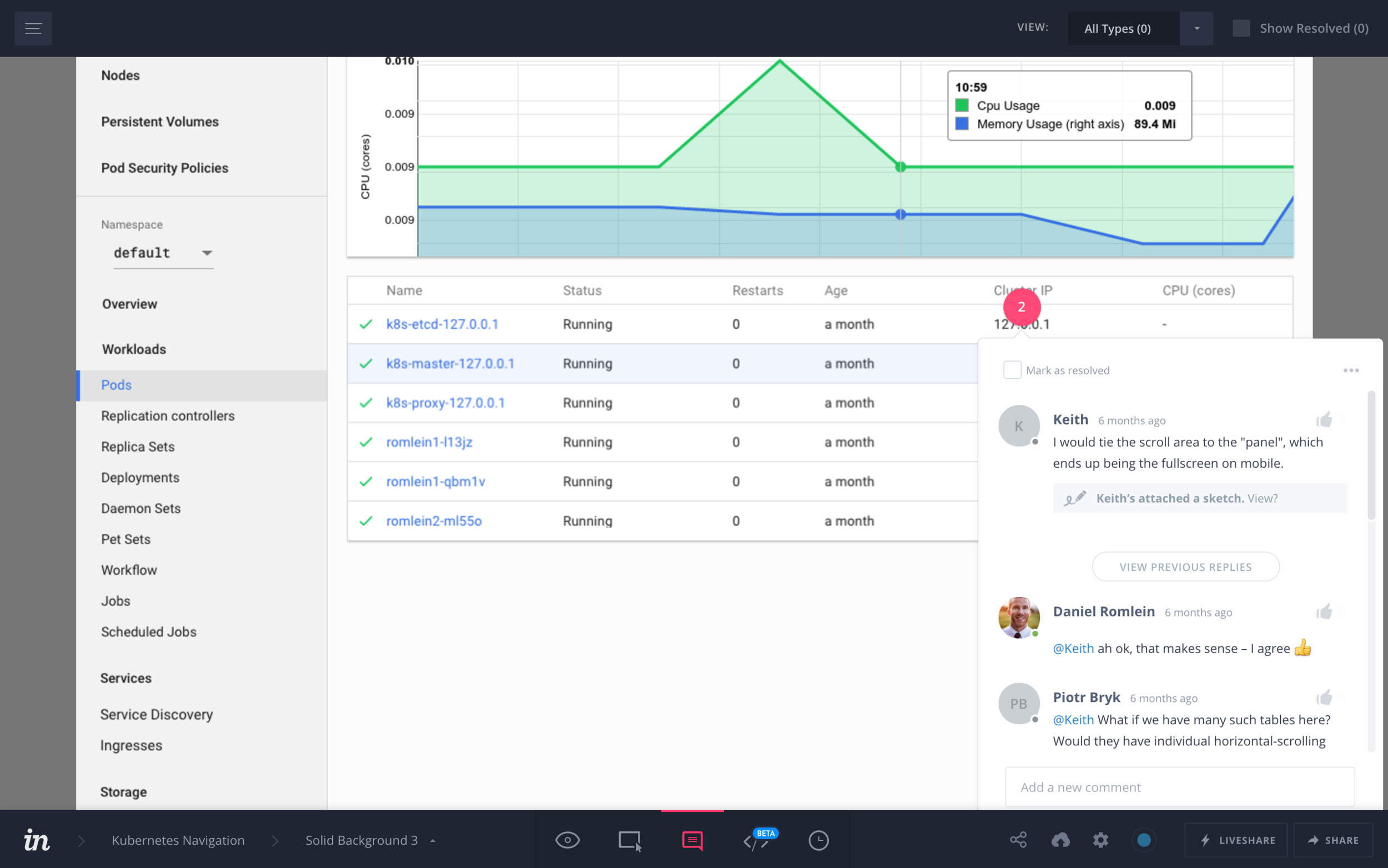 Collaboration with Google Cloud Platform designers using InVision