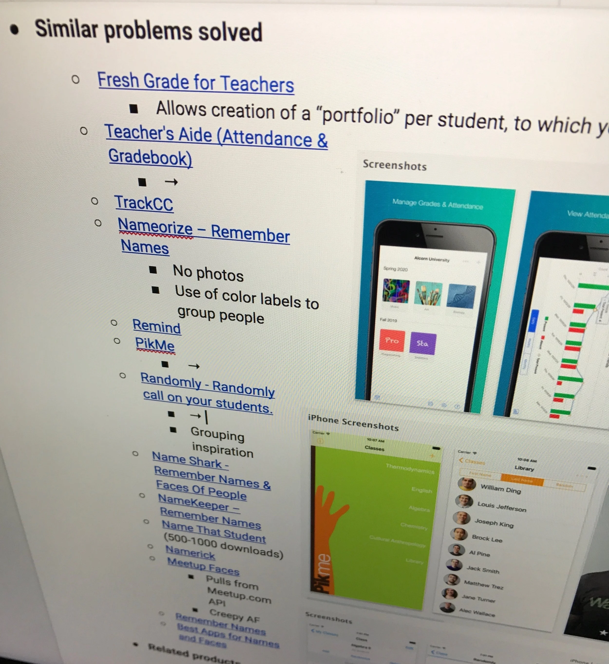 Competitive overview notes.