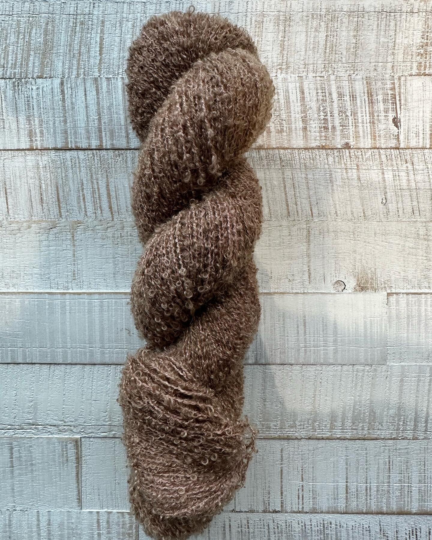 Happy Monday! Something new is in the shop&hellip;meet Bouclandia!
This beauty is 77% Baby Alpaca + 23% Silk at 400m per 100g.
Custom orders at this time for this base unless I throw in some here and there in the dye pots, but let me know what color 