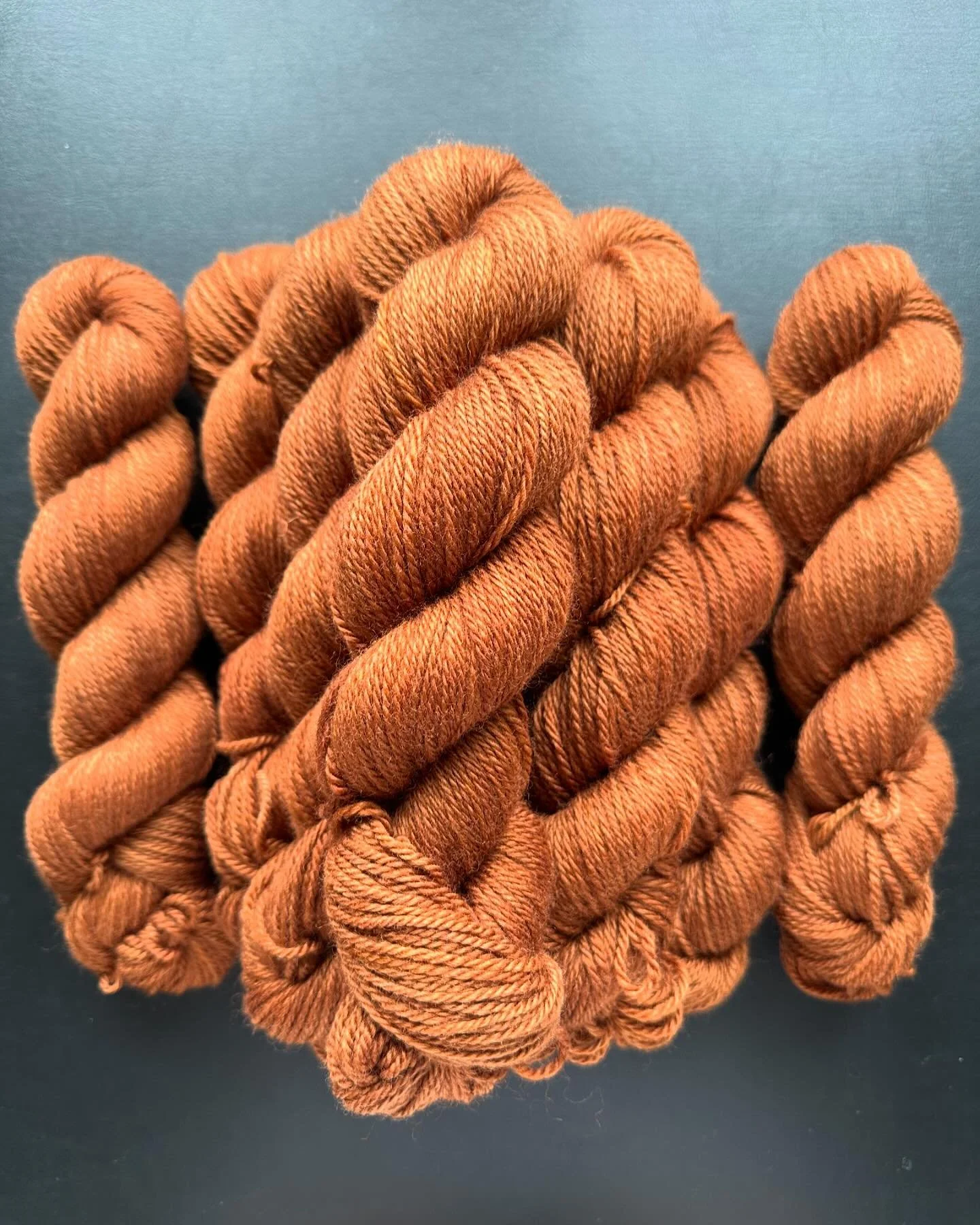 Do you know we also have non superwash yarn? There are bases I have I don&rsquo;t post about so if you&rsquo;re interested let me know.
Look at how a new color, Cinnamon, looks on 100% organic merino. I am loving this color- definitely a staple for t