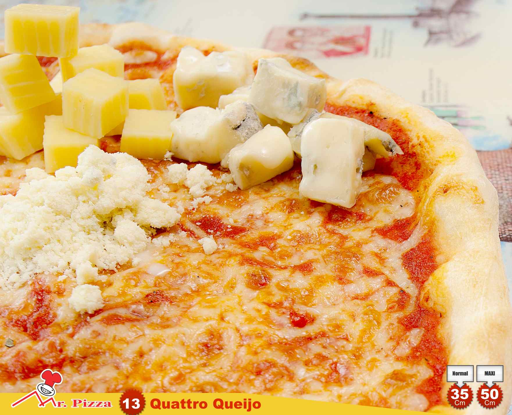 #13 - 4 Quesos tomate . mozzarella . gorgonzola . emmenthal parmesan . oregãos