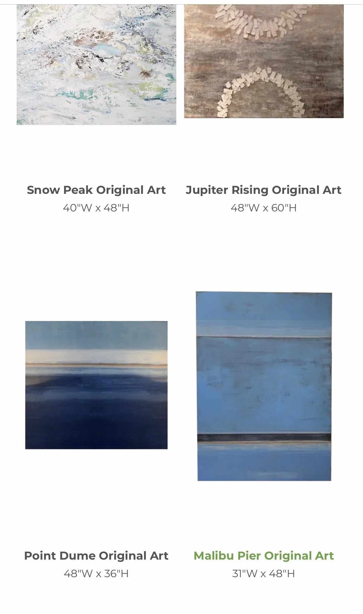 Bottom two paintings featured in Mecox, Los Angelos