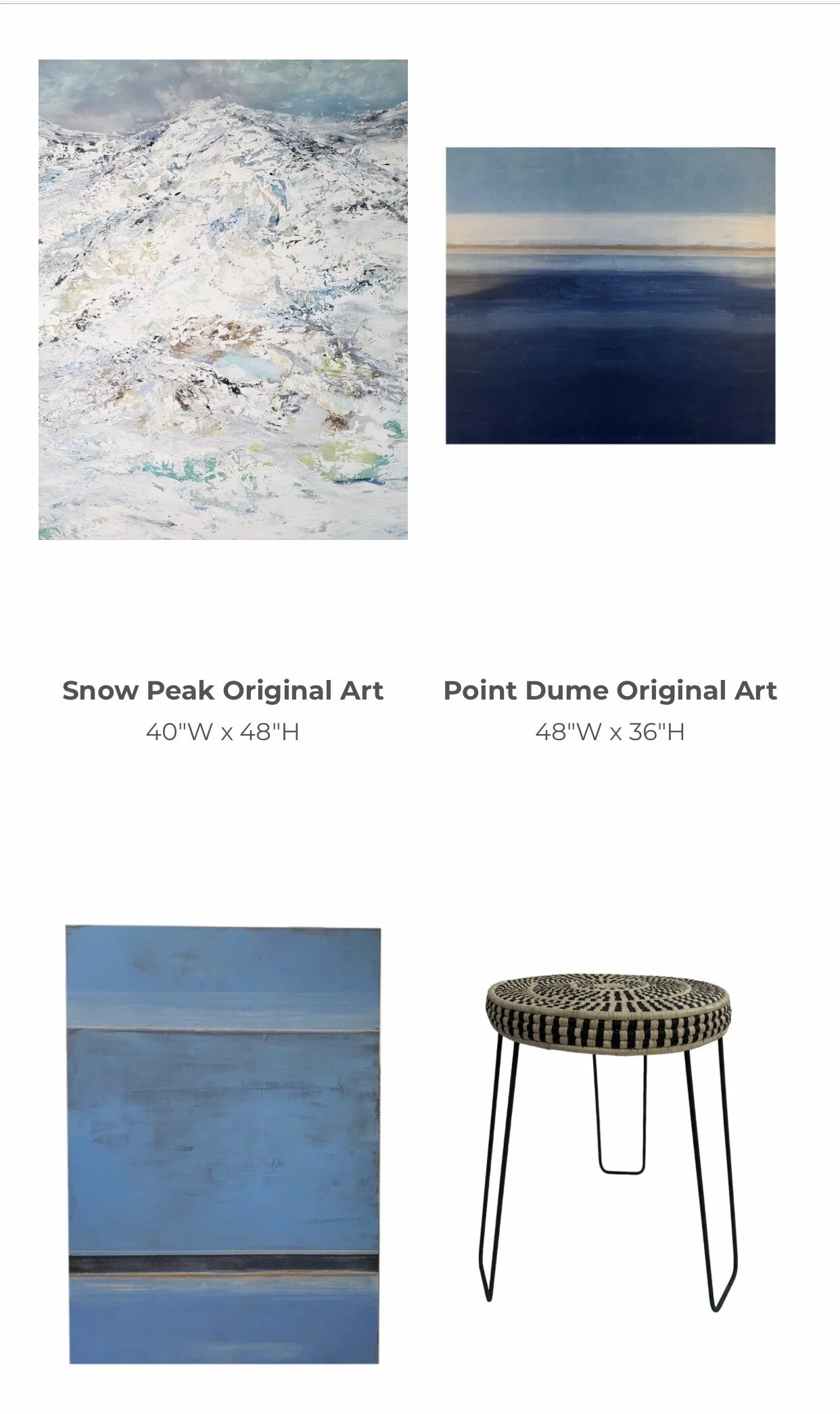 Two landscapes featured in Mecox, Los Angelos