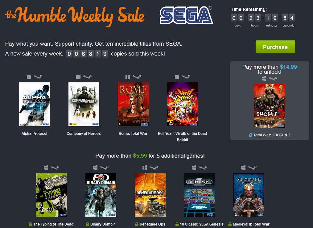 SEGA Humble Bundle