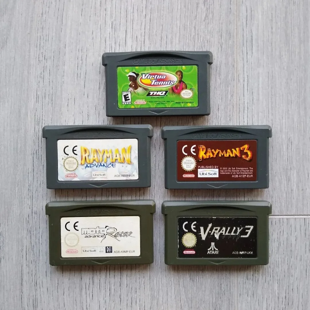 Parry's Pickups! I got an #AnaloguePocket recently and then realised I had no #GBA games at hand to play on it so I picked up a few I fancied. All of these play very well and no disappointments here. Lovely stuff! #VirtuaTennis #rayman3 #raymanadvanc