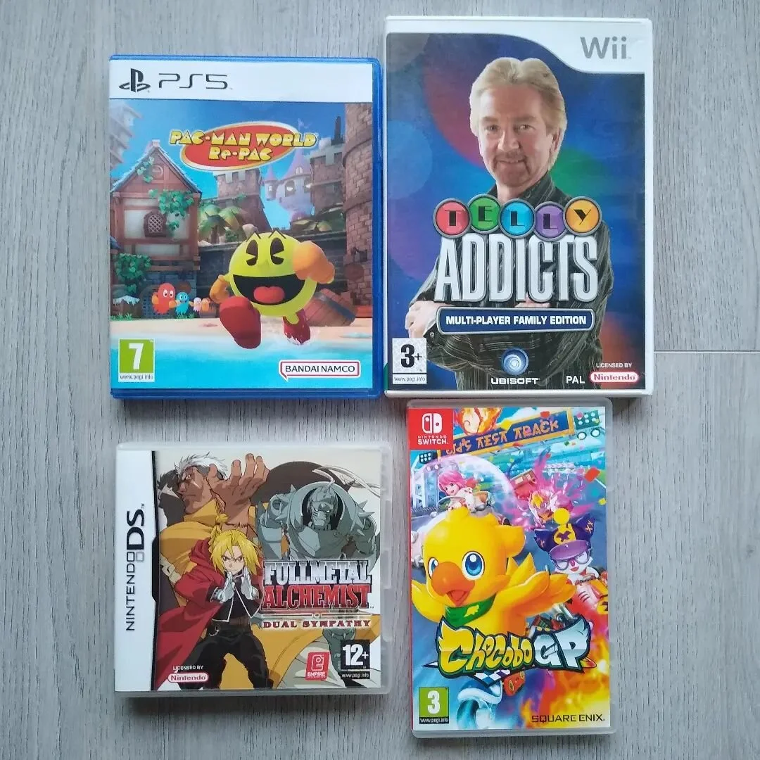Parry's Pickups! It's all about #TellyAddicts for the #Wii this time around! Cheap and cheerful and good fun, only 2 player though sadly. Elsewhere we have the insanely addicting #ChocoboGP for #Switch and #pacmanworldrepac for #PS5 . Finally we have
