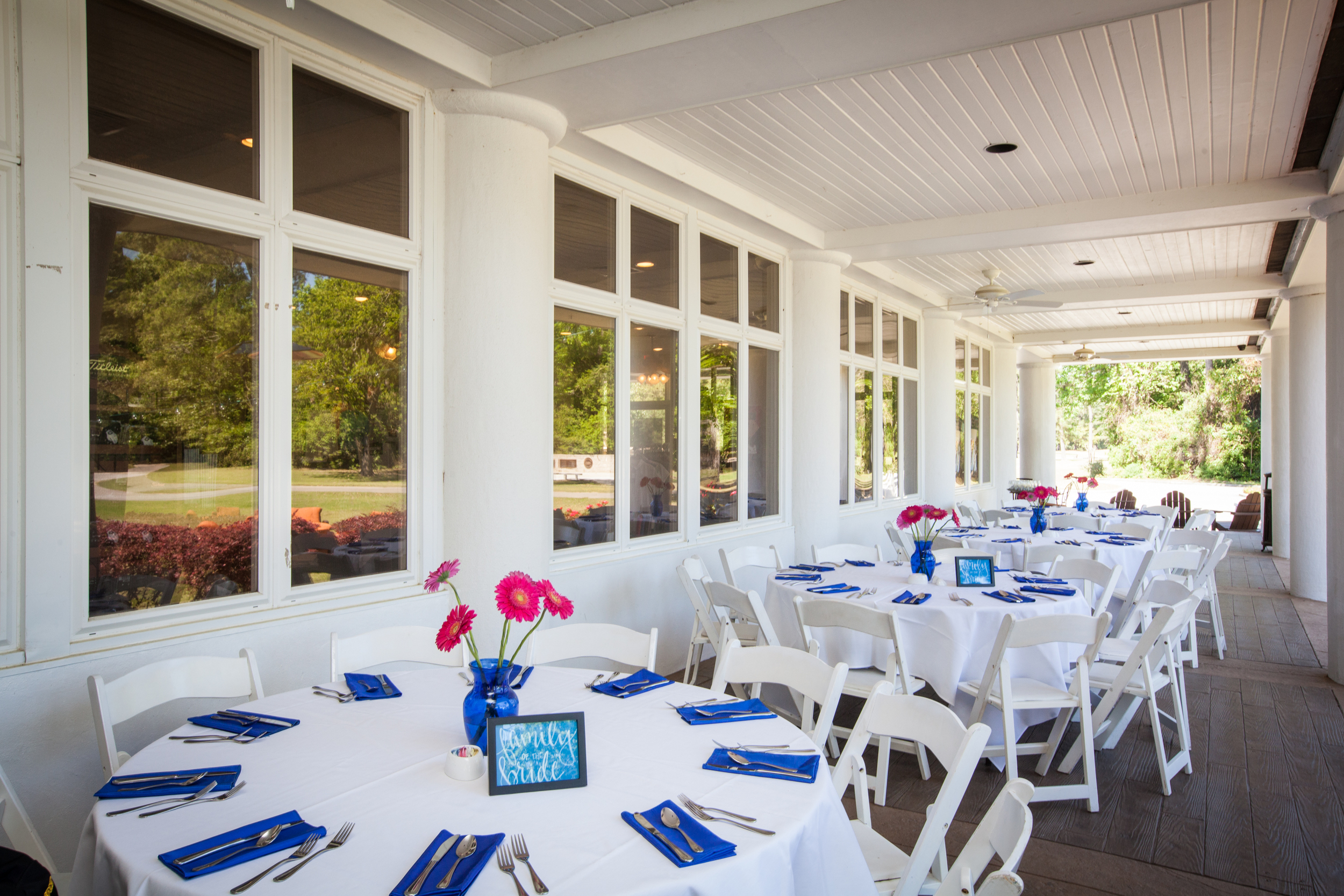 Reception table setting at the Deerwood venue at Kingwood Country Club.