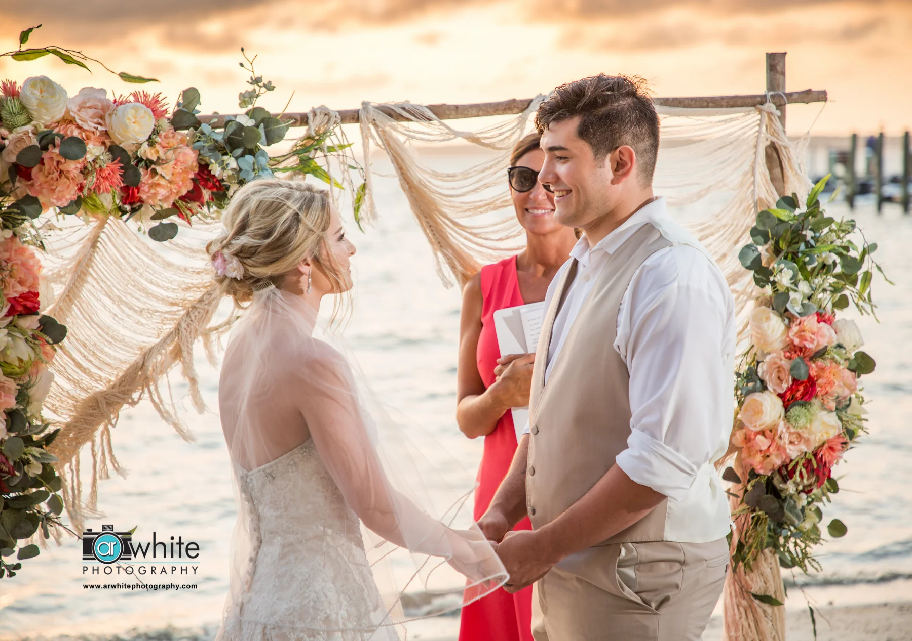 Boho wedding on the beach in Ocean City Md.