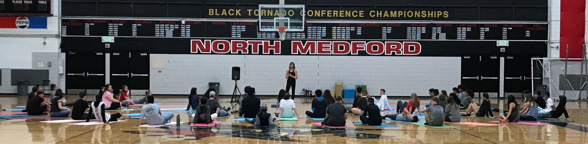Libby Teaching at North Medford High School with students from the AVID program