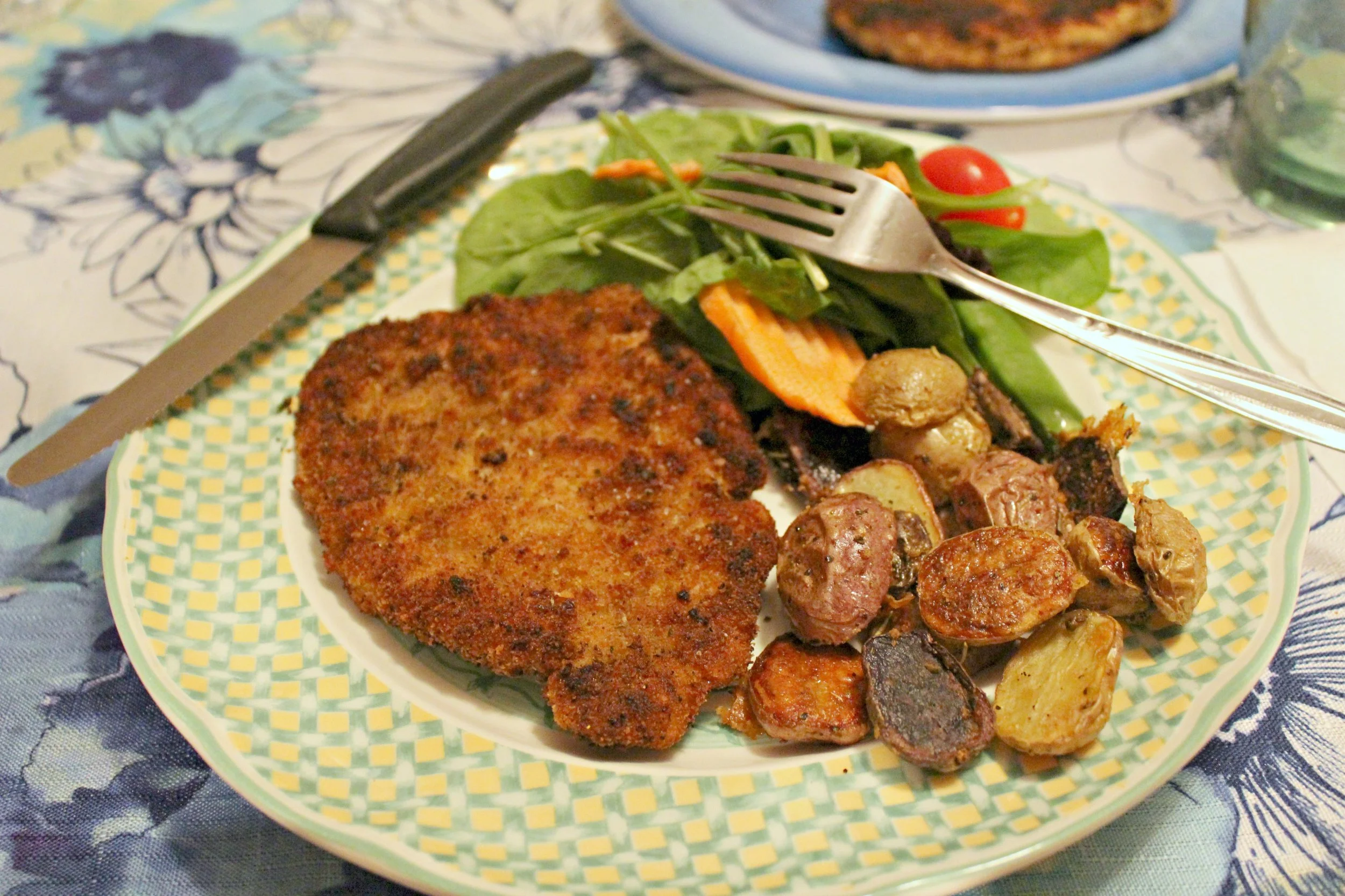 Pork Schnitzel with Parmesan Roasted Potatoes Fall Recipes — Lattes