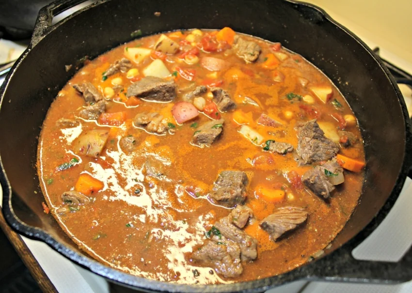 Stew with broth added