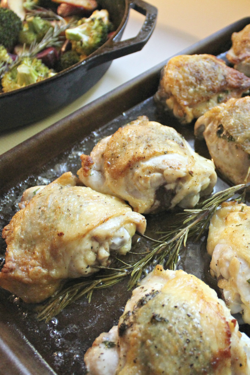 Roasted Chicken Thighs with Fall Veggies Fall Recipes — Lattes, Life