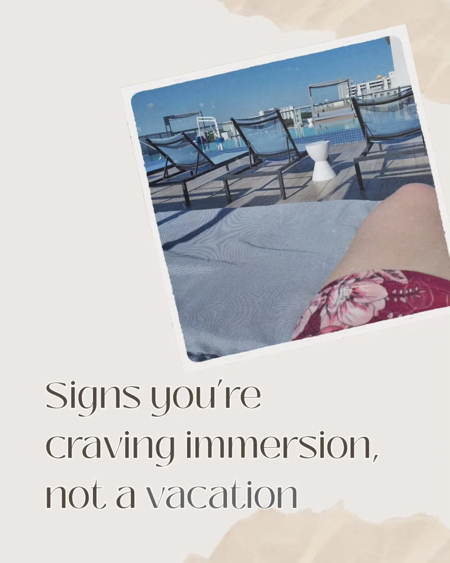 There&rsquo;s a difference between a vacation and immersion. A vacation fills your time. Immersion (or intentional travel) gives something back to you.

If you&rsquo;ve been craving slower mornings, meaningful experiences, and destinations that offer
