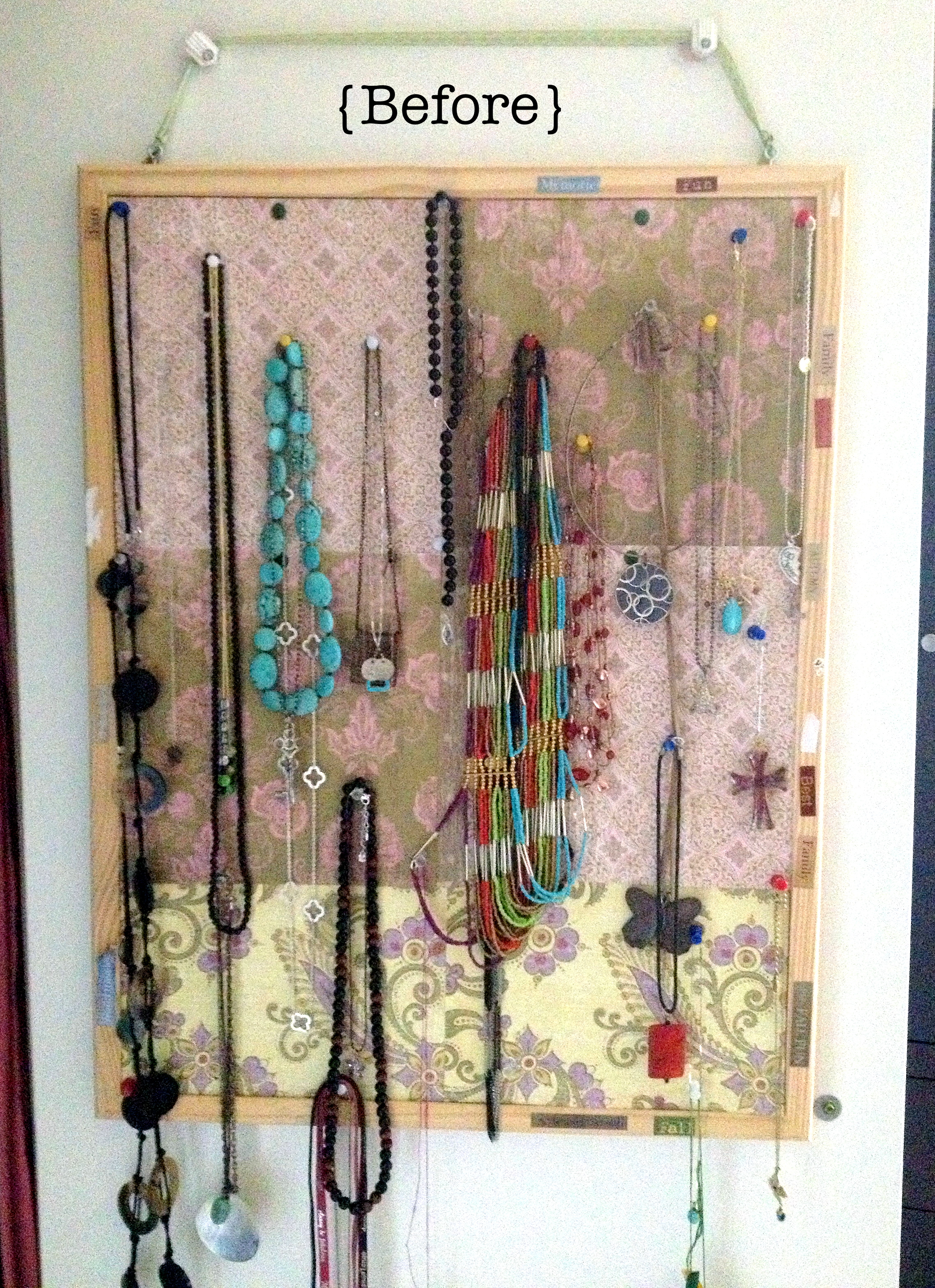 before jewellery hanger bulletin board