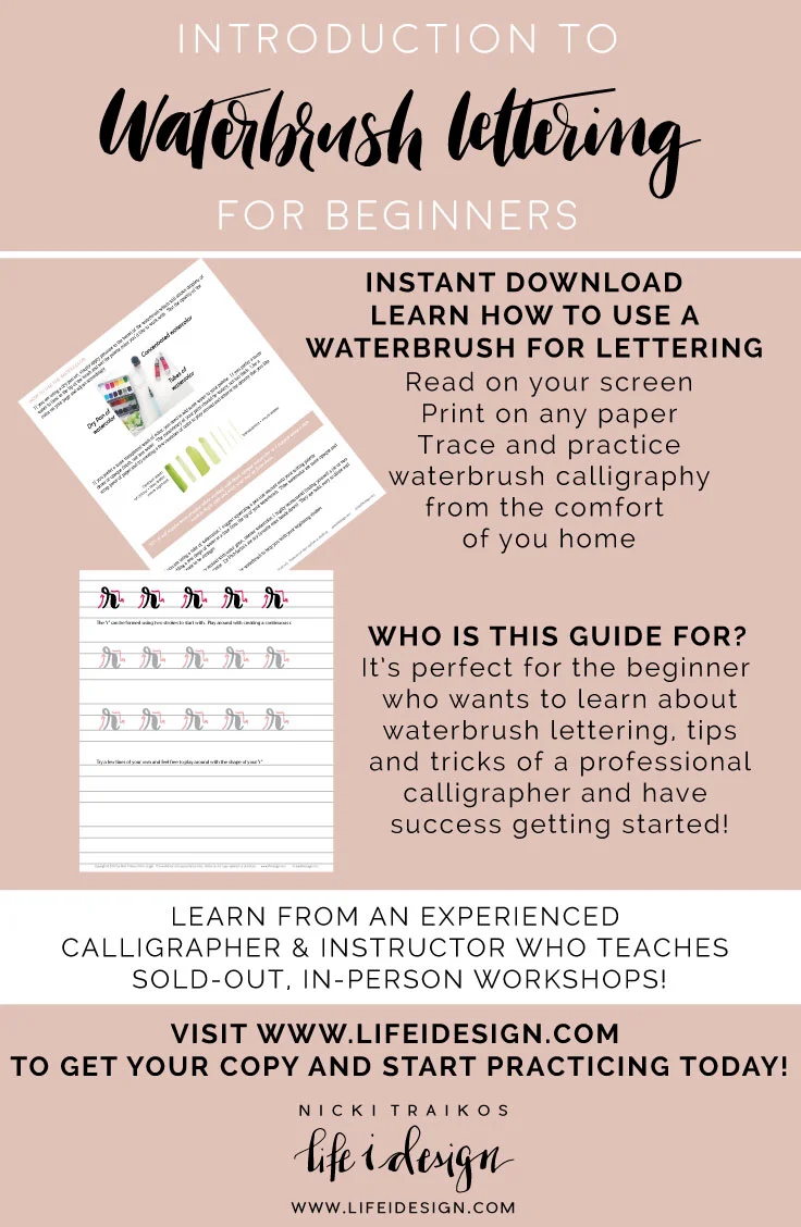 beginner waterbrush lettering