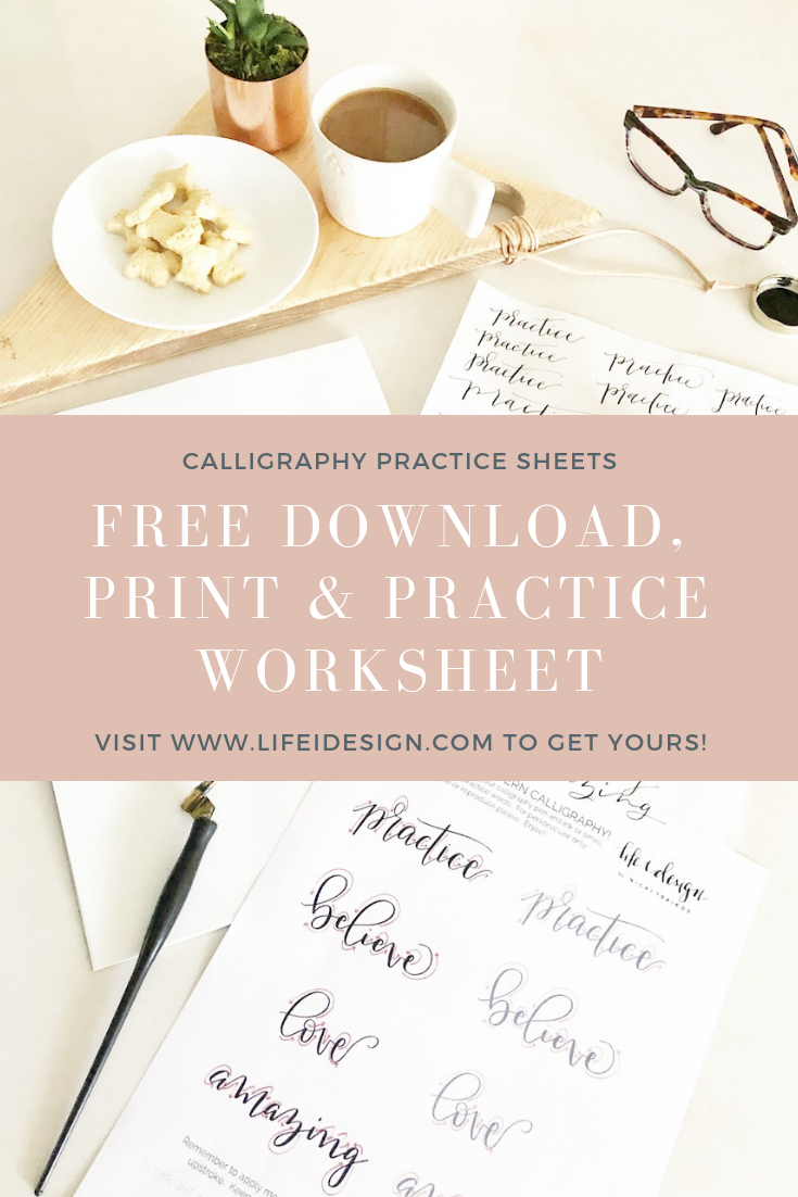 Calligraphy Handwriting Practice Book - With Worksheets For