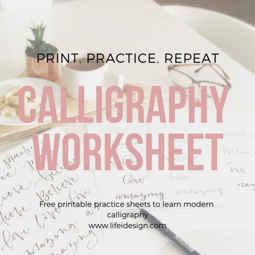Free Calligraphy Worksheet to help you practice more — Nicki Traikos ...