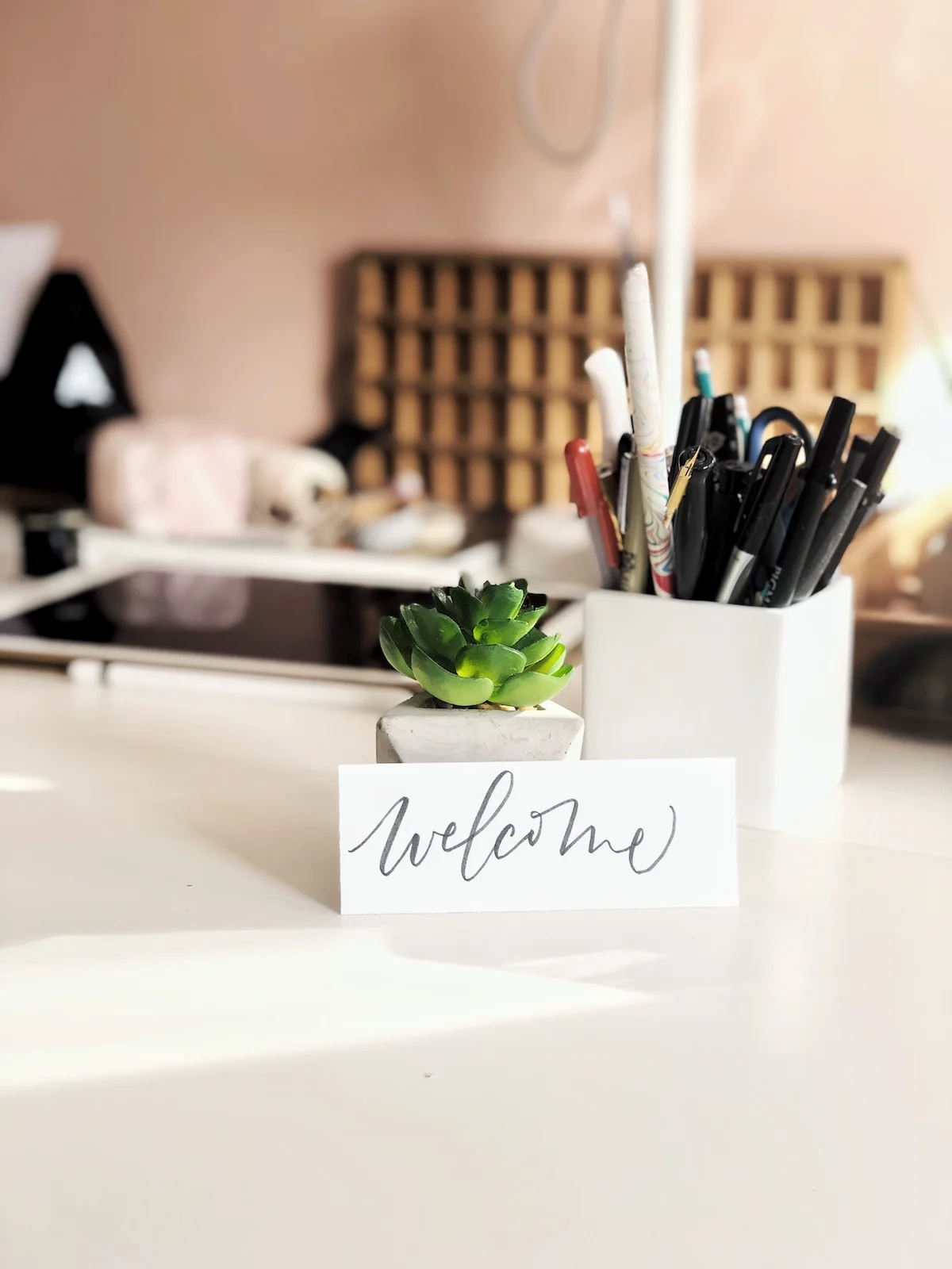 Practice writing out the word welcome after you’ve watched this video a few times.