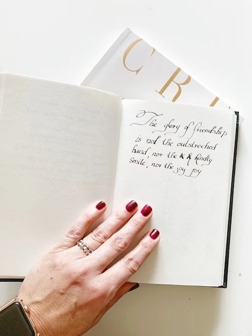One of my personal journals from the 90s as I attempt calligraphy. eek!