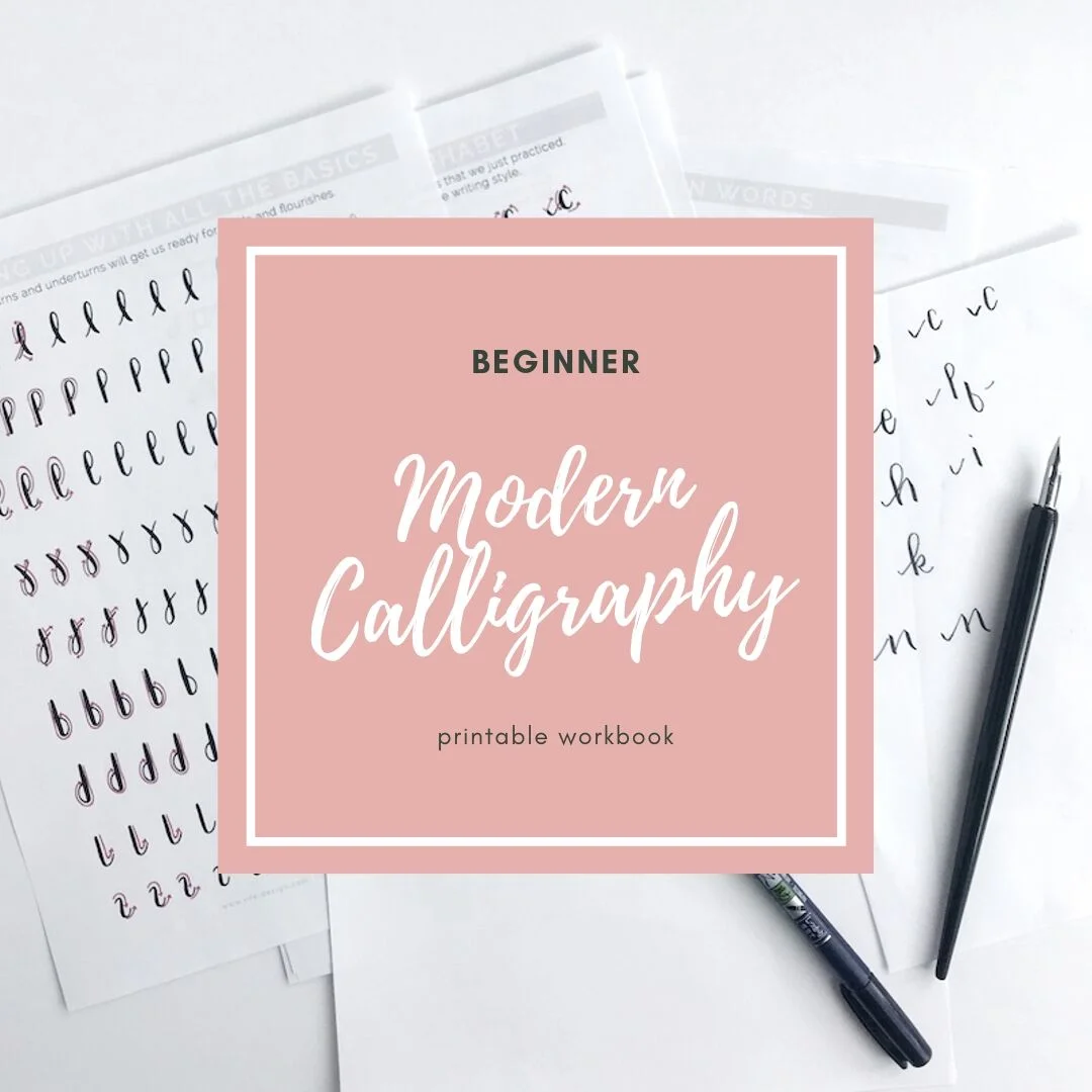 Introduction to Modern Calligraphy for BEGINNERS using a DIP PEN and INK \ Digital Guide and Workbook