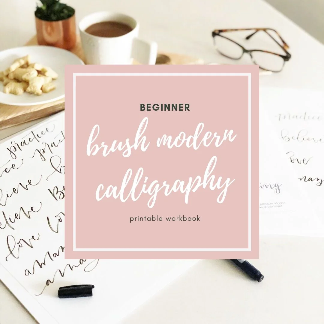 Introduction to Modern Calligraphy for BEGINNERS using a BRUSH PEN \ Digital Guide and Workbook