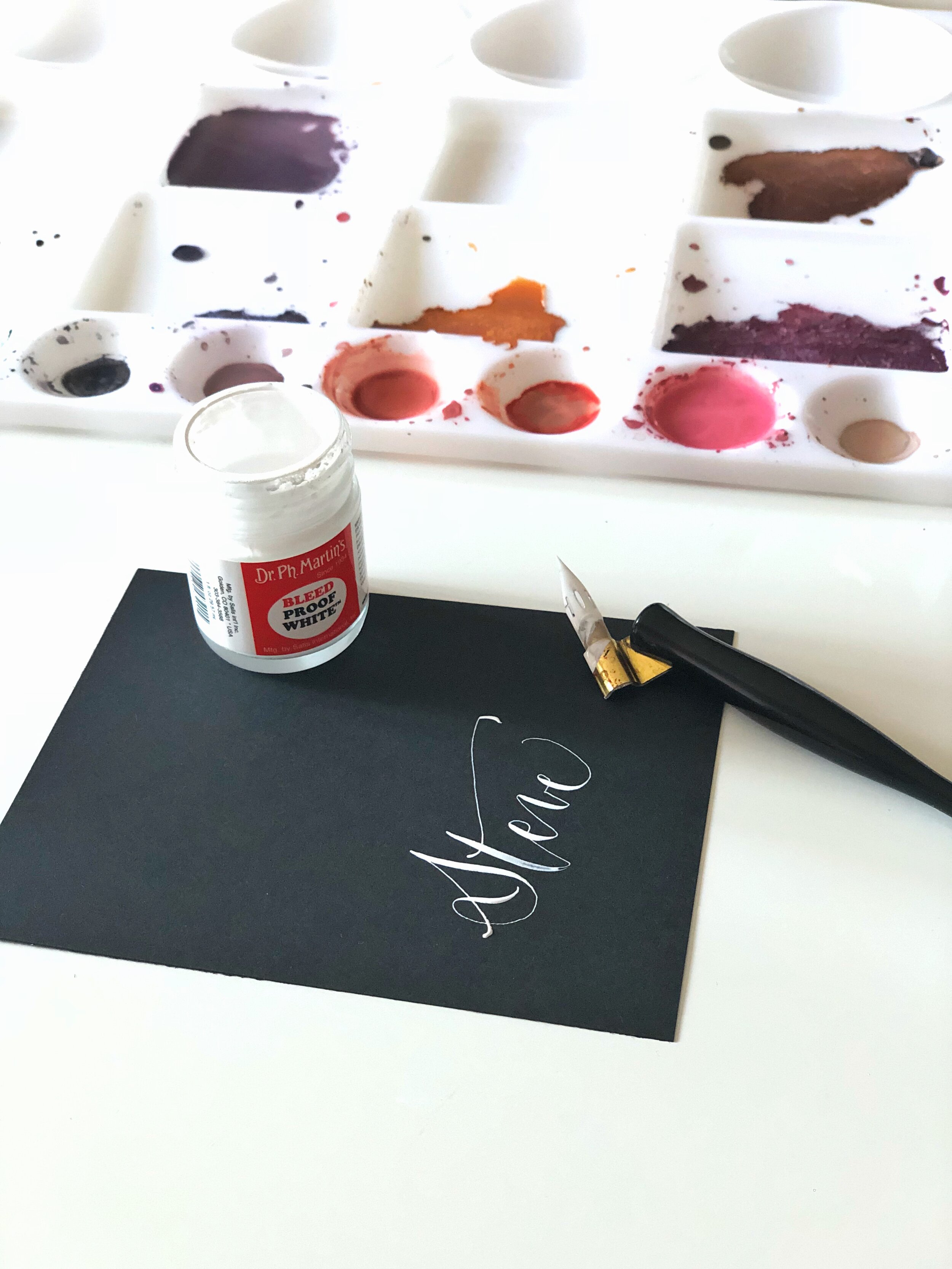 My Favourite Dr. Ph Martins Bleed Proof White Ink for Pointed Pen Modern  Calligraphy — Nicki Traikos, life i design