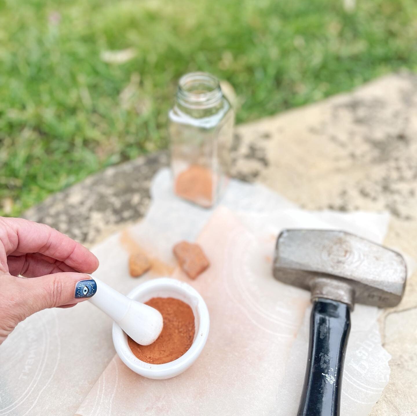 Getting ready to try my hand at making some watercolor paints from rocks that I&rsquo;ve collected along my travels over the years. Any advice?!! The first one will be from rocks I collected in Florence from the grounds of a 14th century church!