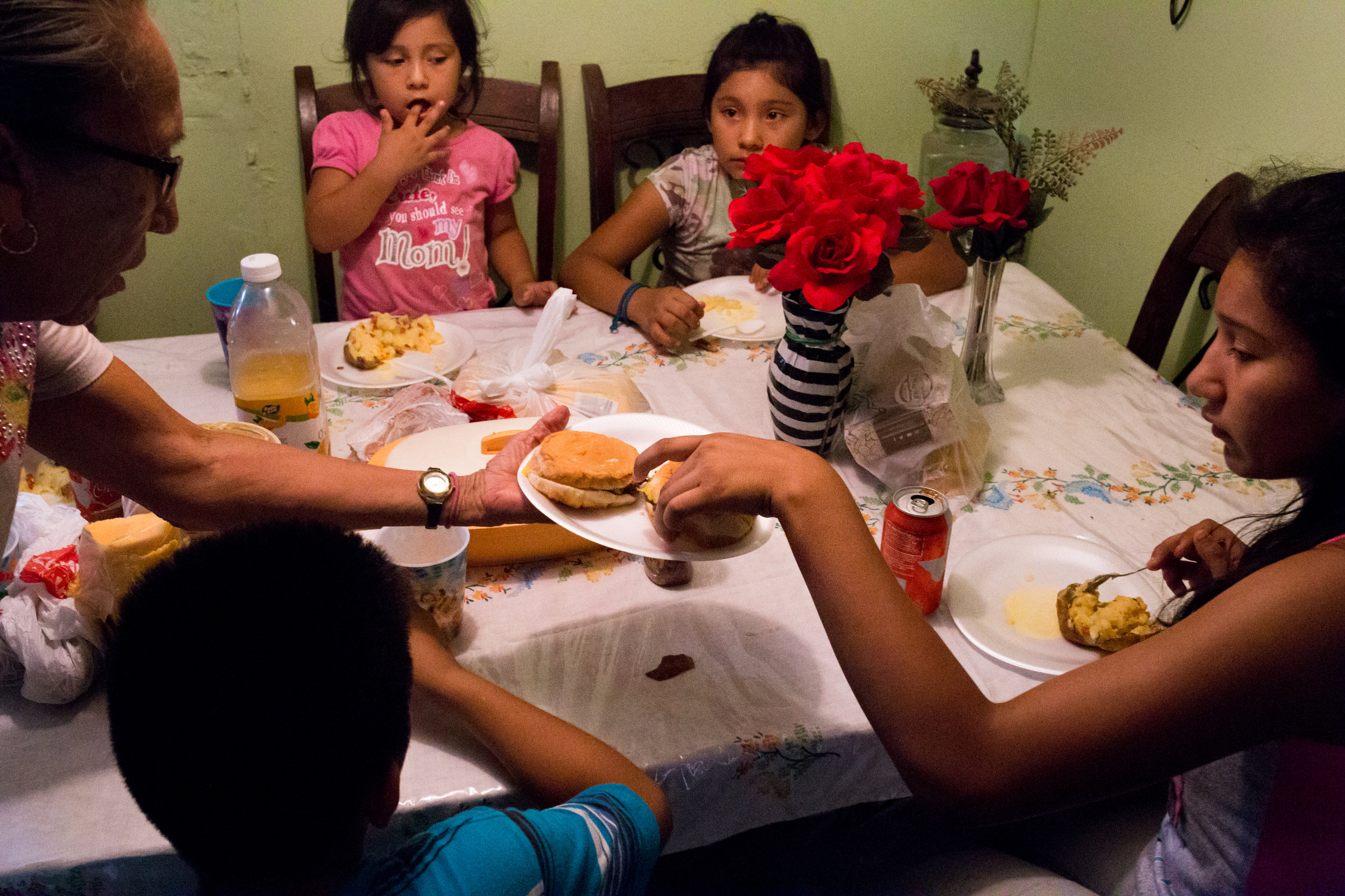  Teresa feeds her six grandchildren meals prepared with food bank supplies or church meal program leftovers. Teresa’s adult daughter works as a medical assistant and is the only financial provider for the home while Teresa watches her daughter’s chil