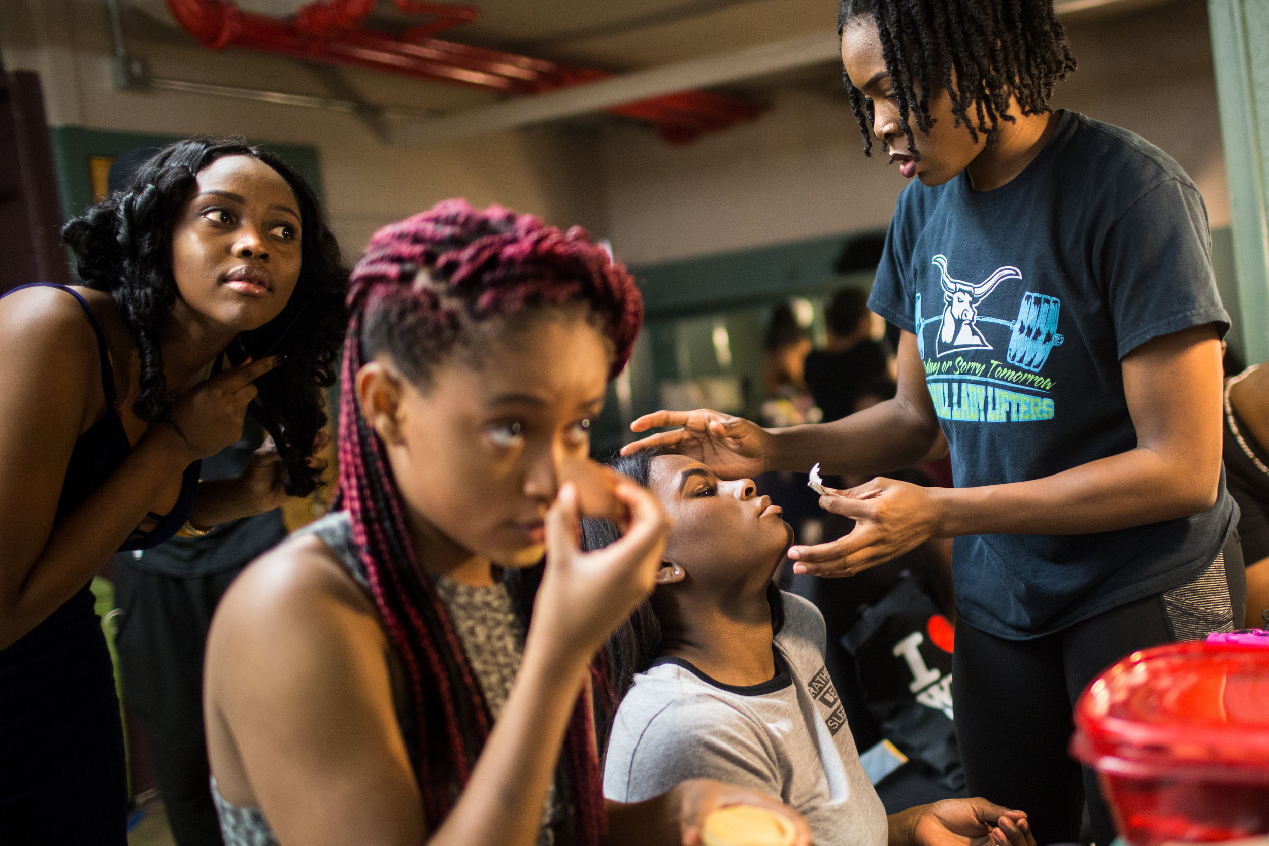  Members of the Texas African Students Organization at The University of Texas prepare their hair and makeup for the annual Fest Africa cultural showcase on Oct. 20, 2017. 