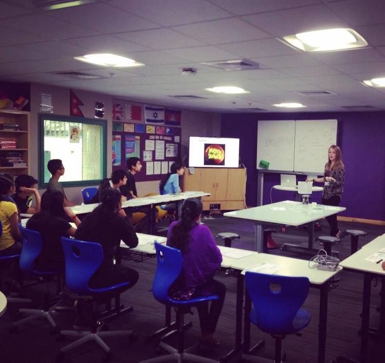 Giving a group of 11-17 year olds a workshop on the future of Science and Technology and how to solve world problems (Mumbai, India)